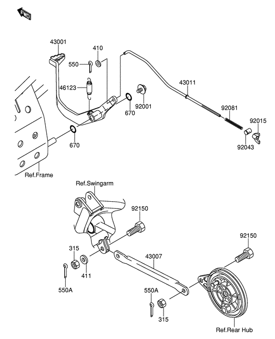 DR-Z110 Педаль тормоза