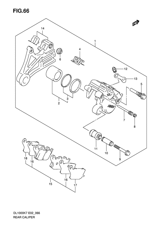 DL1000 Задний суппорт