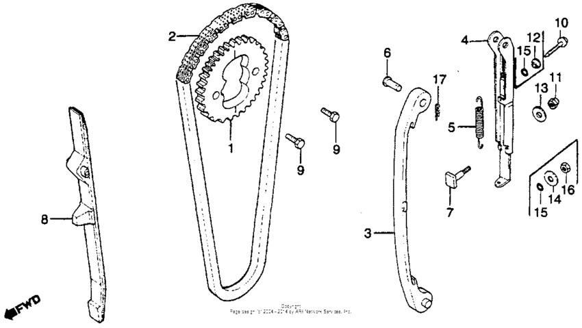 CM400 Cam chain + tensioner
