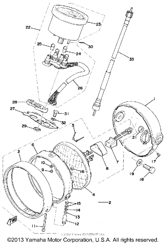 Head lamp - speedometer