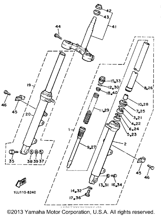 YX600SC Передняя вилка