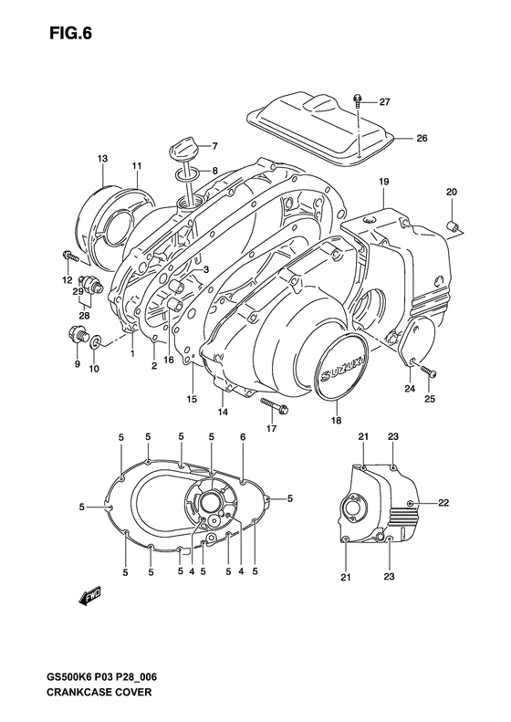 Crankcase cover ass`y  (v