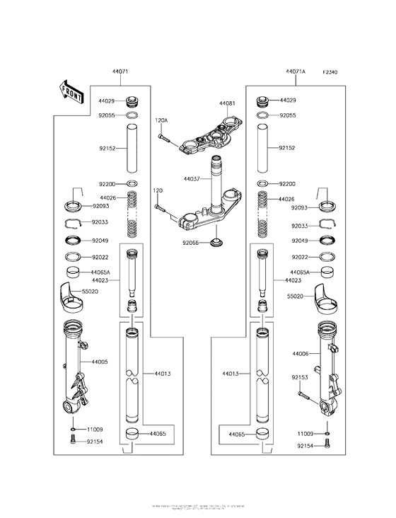 EX650 Передняя вилка