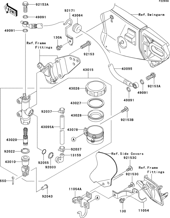 ZX1000 Rear master cylinder(d7f / d7fa)