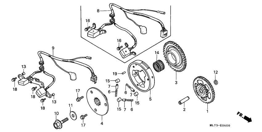 Pulse generator/ starting clutch