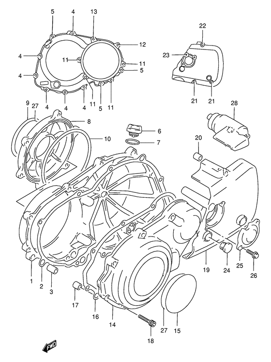 Crankcase cover ass`y  (v