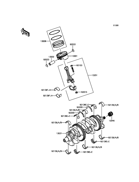 ZX1000 Коленвал и поршни