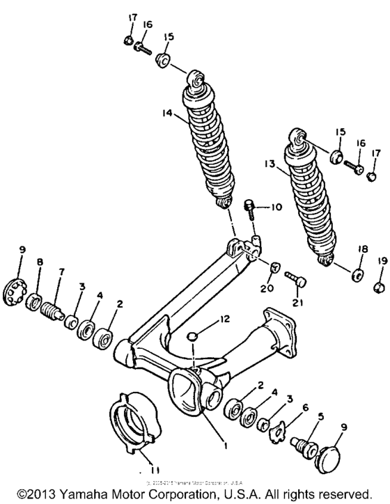 XV750BC Подвеска задние амортизаторы