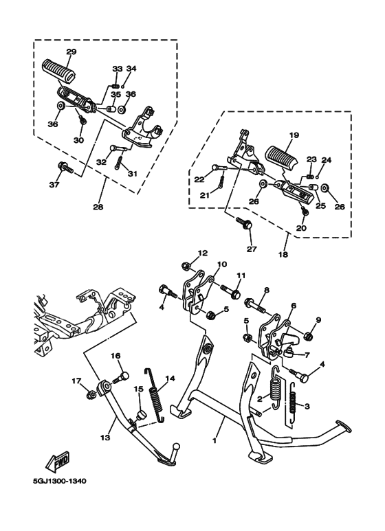 XP500 Support & repose pied