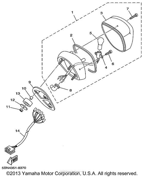 XVS650A Фонарь