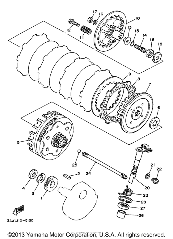TW200KC Сцепление