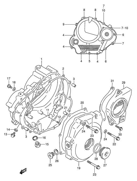 Crankcase cover ass`y  (v