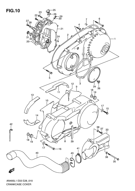 Crankcase cover ass`y  (v
