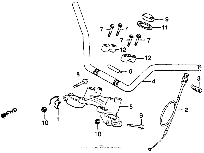 CB450 Handlebar + top bridge