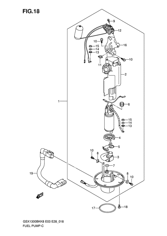 GSX1300BK Топливный насос