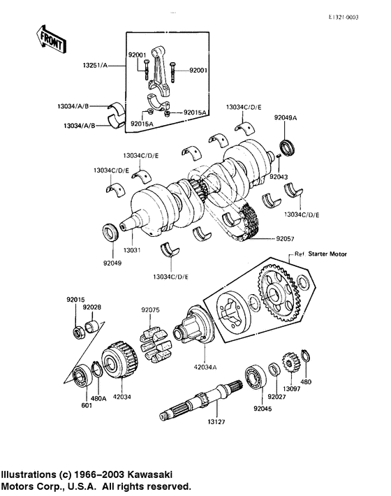 Crankshaft/secondary shaft