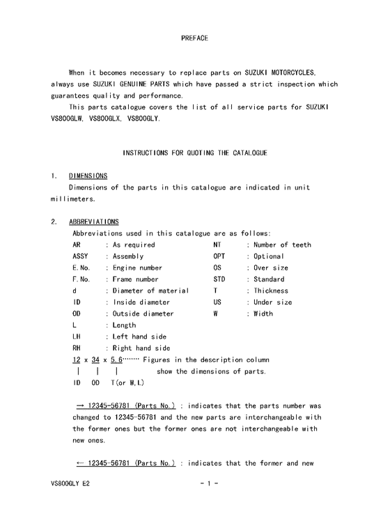 VS800 Catalog preface