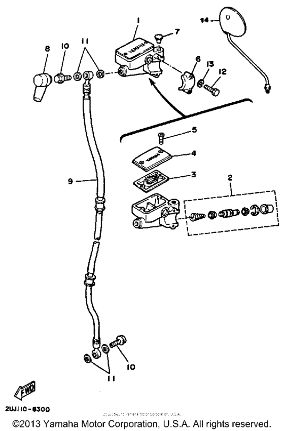 XV250 Главный тормозной цилиндр