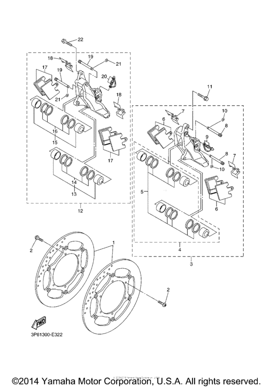 FJR13AEXS Передний суппорт