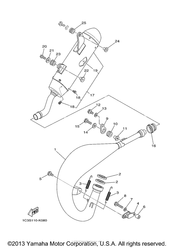 YZ125A1 Выхлопная система