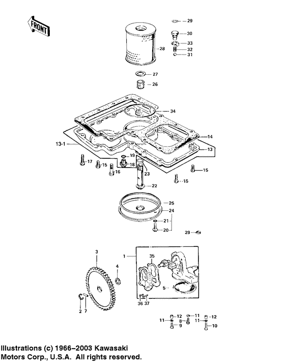 Oil pump/oil filter/oil pan