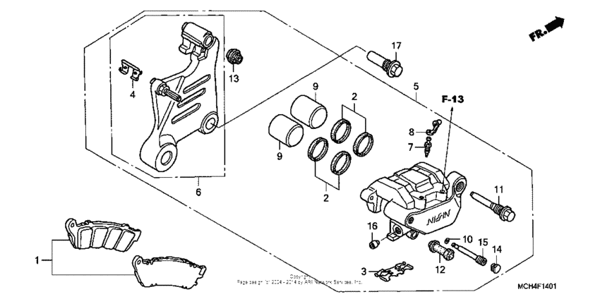 Rear brake caliper ('05-)