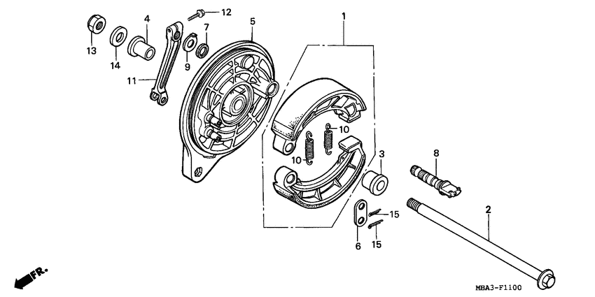 VT750C Задний тормоз