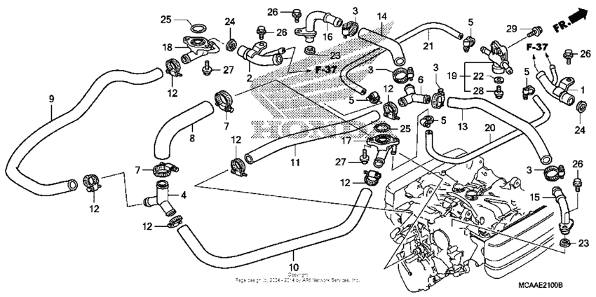 GL1800 (ABS) Патрубки охлаждения