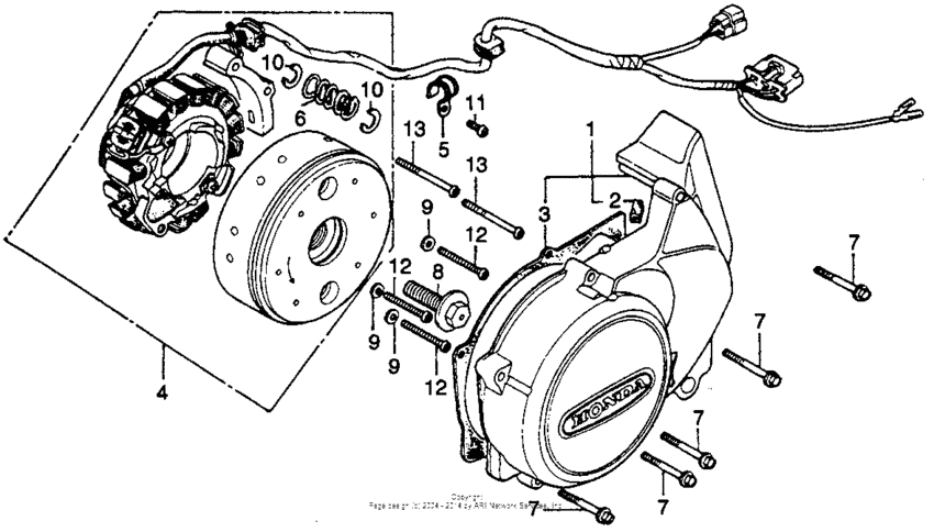 Left crankcase cover + alternator