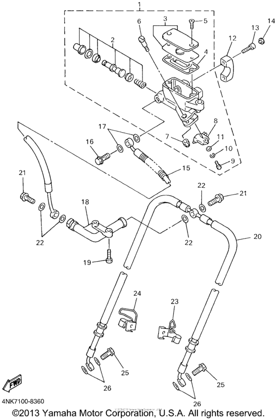XVZ13LTLC Главный тормозной цилиндр