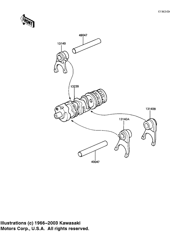 Gear change drum & forks