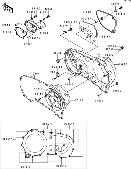 Right engine cover(s)(vn1500-g2)