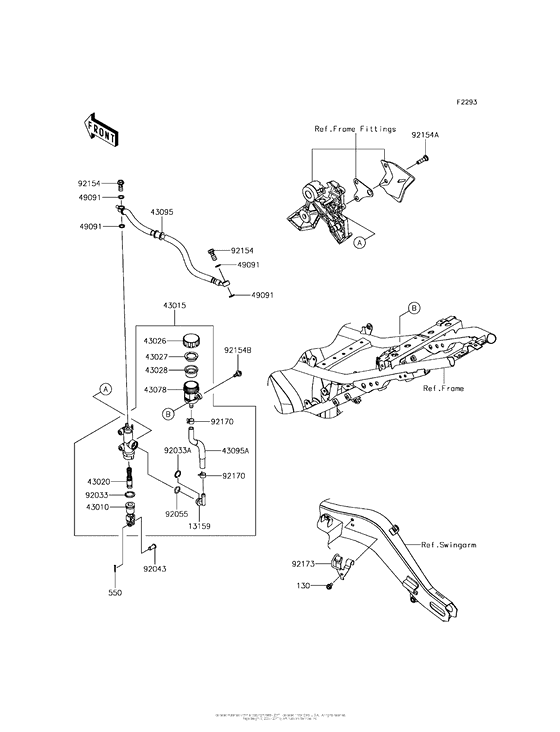 ER650 Задний торм цилиндр