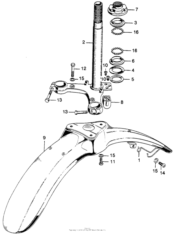 Steering stem + front fender
