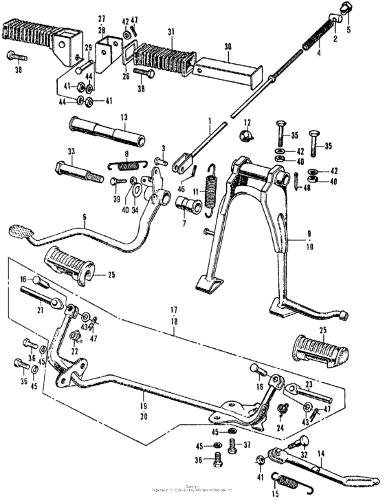 Brake pedal + step + stand