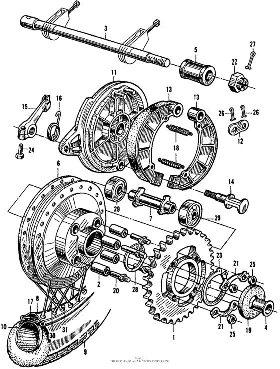 Cb/cl160rear wheel
