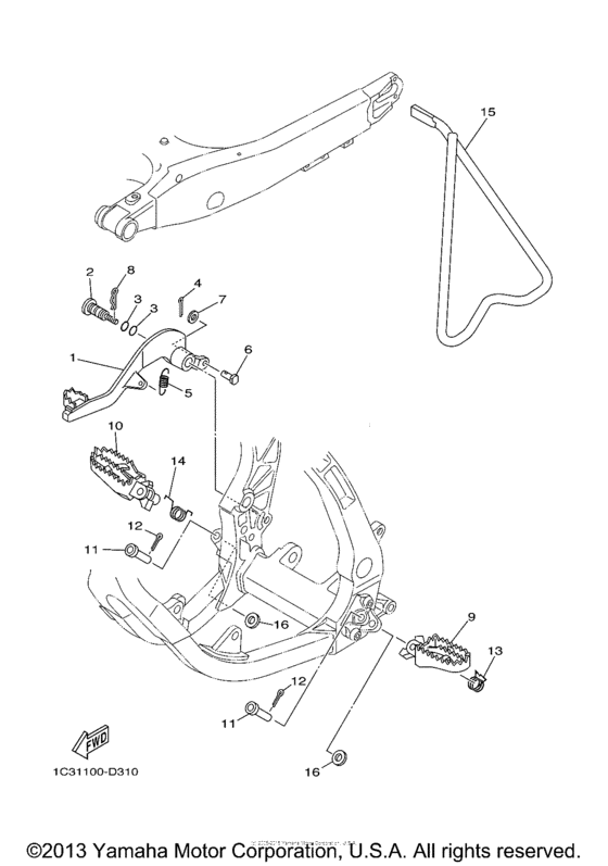 YZ250A1 Подножки