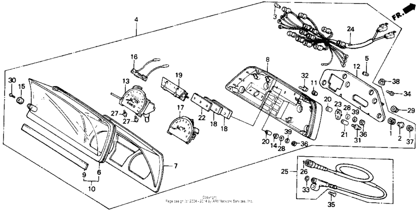 I speedometer + tachometer 86-87