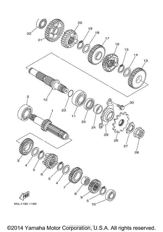 YZ250FSPV Трансмиссия