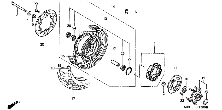 Rear wheel complete assy