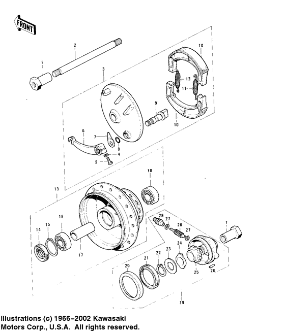 Front hub/brake