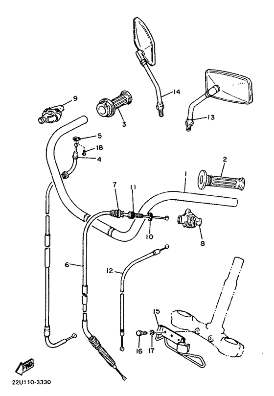 Steering handle. cable