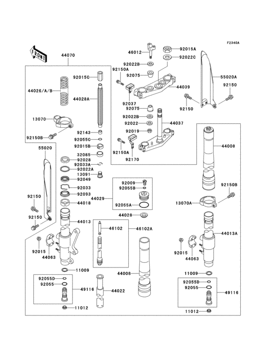 Front fork(1/2)(kx500-e6/e7)