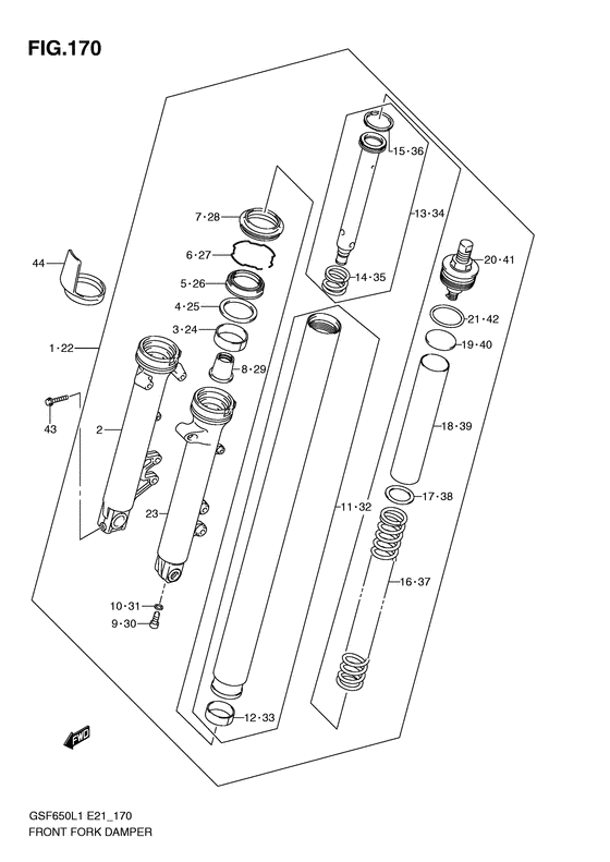 GSF650S Демпфер передней вилки