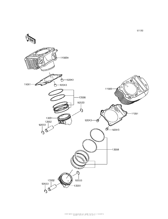 VN900 Цилиндр и поршни