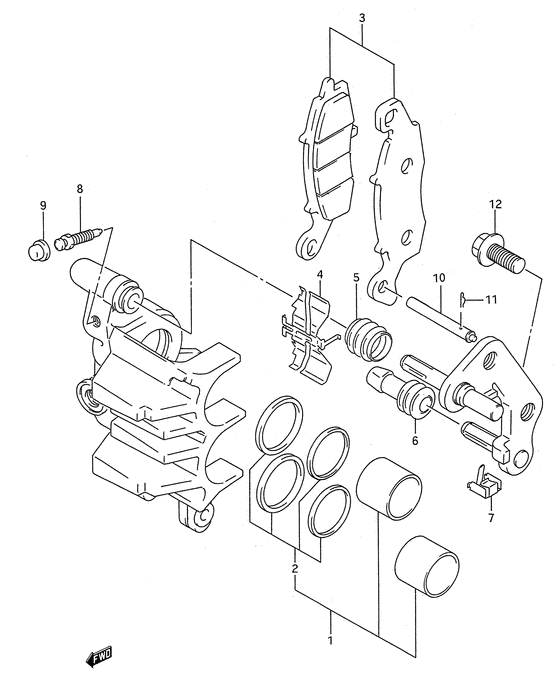 GS500 Передний суппорт
