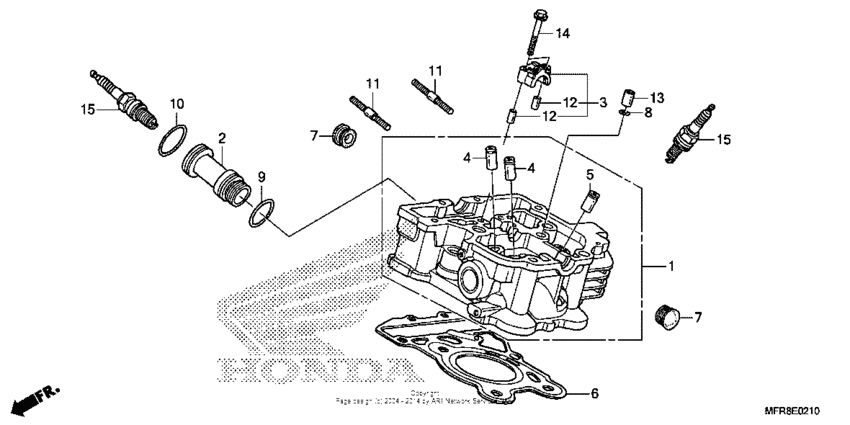 VT1300CS Задняя головка цилиндров
