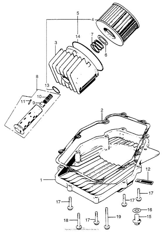 Oil filter + oil pan