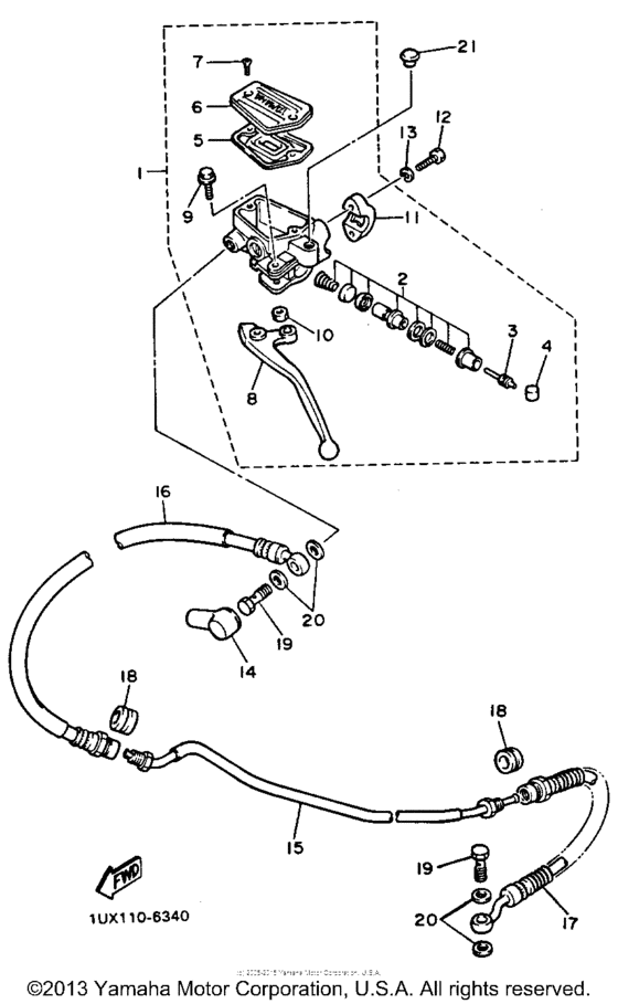 FJ1200S Главный тормозной цилиндр
