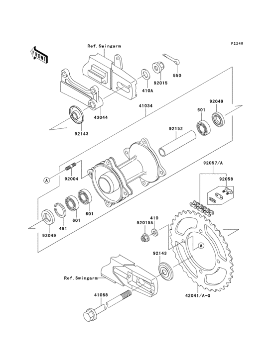  Задняя ступица колеса
